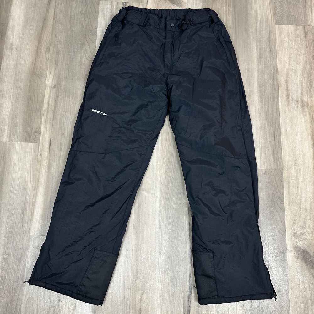 Arctix Mens Large Insulated Snow Ski Pants Black Nylon Waterproof Winter SA1900